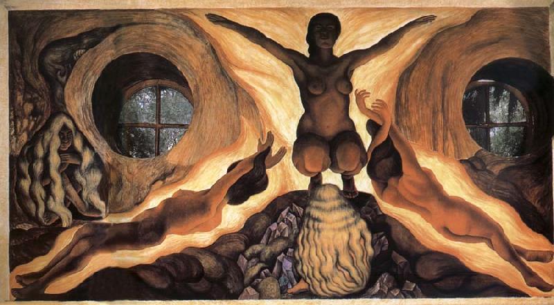 Diego Rivera The Power from underground oil painting image